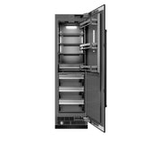 ZLINE 24 in. 12.5 cu. ft. Column Refrigerator in Black Stainless Steel with Graphite Gray Interior (RCRV-BS-24)