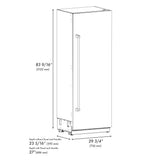 ZLINE 30 in. 16.7 cu. ft. Column Refrigerator in Black Stainless Steel with Graphite Gray Interior (RCRV-BS-30)