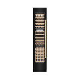 ZLINE Autograph Edition 18 in. 9.0 cu. ft. Triple Zone 68 Bottle Left Hinge Column Wine Cooler in Black Stainless Steel with Champagne Bronze Accents (RCWVLZ-BS-18-CB)