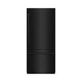 ZLINE 36 in. 19.8 cu. ft. Built-In Bottom Freezer Refrigerator with Water Dispenser and Ice Maker in Black Stainless Steel with Graphite Gray Interior (GRBIT-BS-36)