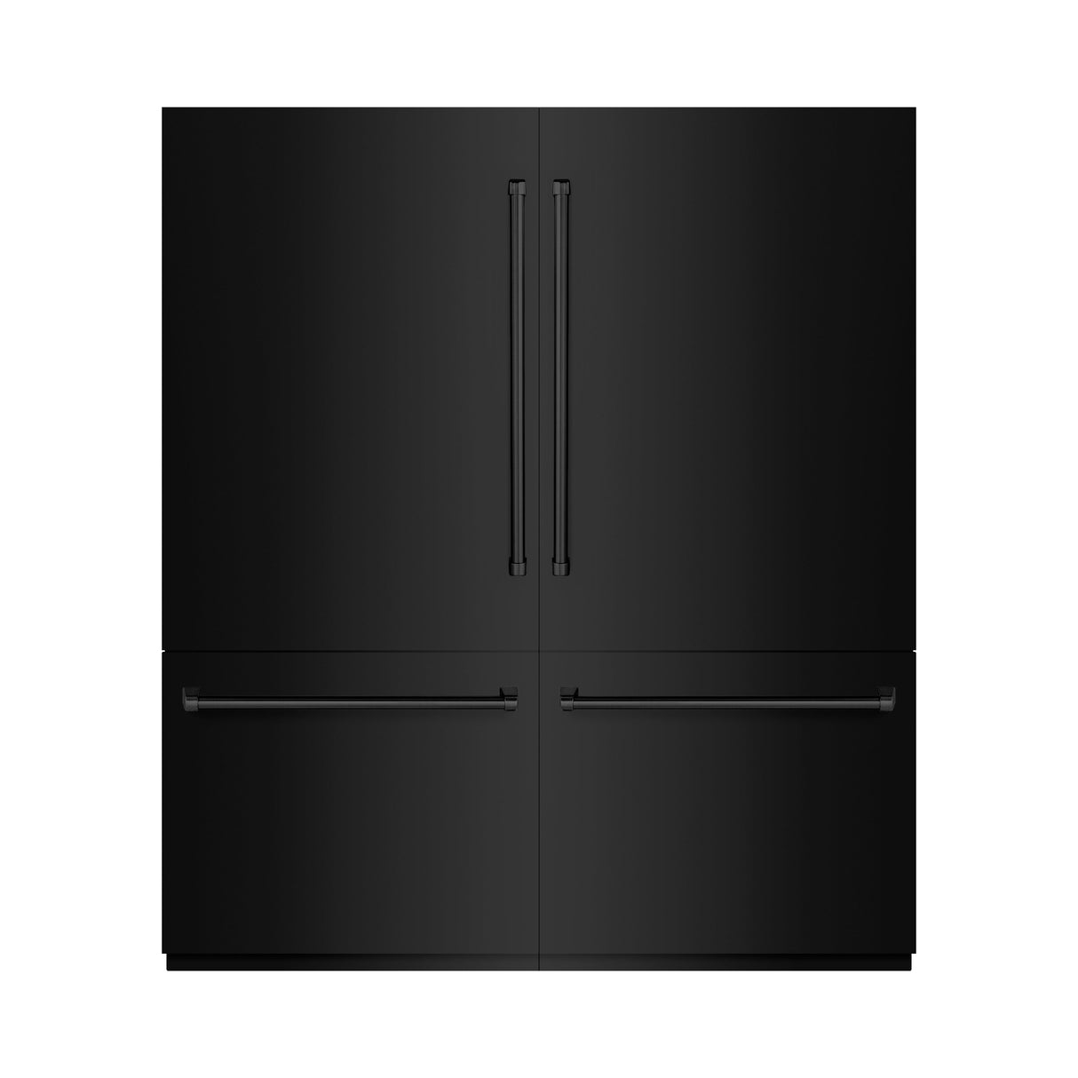 ZLINE 72 in. 39.6 cu. ft. French Door Built-In Bottom Freezer Refrigerator with Water Dispensers and Ice Makers in Black Stainless Steel with Graphite Gray Interior (GRBIT-BS-72)