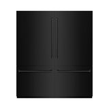 ZLINE 72 in. 39.6 cu. ft. French Door Built-In Bottom Freezer Refrigerator with Water Dispensers and Ice Makers in Black Stainless Steel with Graphite Gray Interior (GRBIT-BS-72)