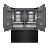 ZLINE 60 in. 32.2 cu. ft. French Door Built-In Bottom Freezer Refrigerator with Water Dispensers and Ice Makers in Black Stainless Steel with Graphite Gray Interior (GRBIV-BS-60)