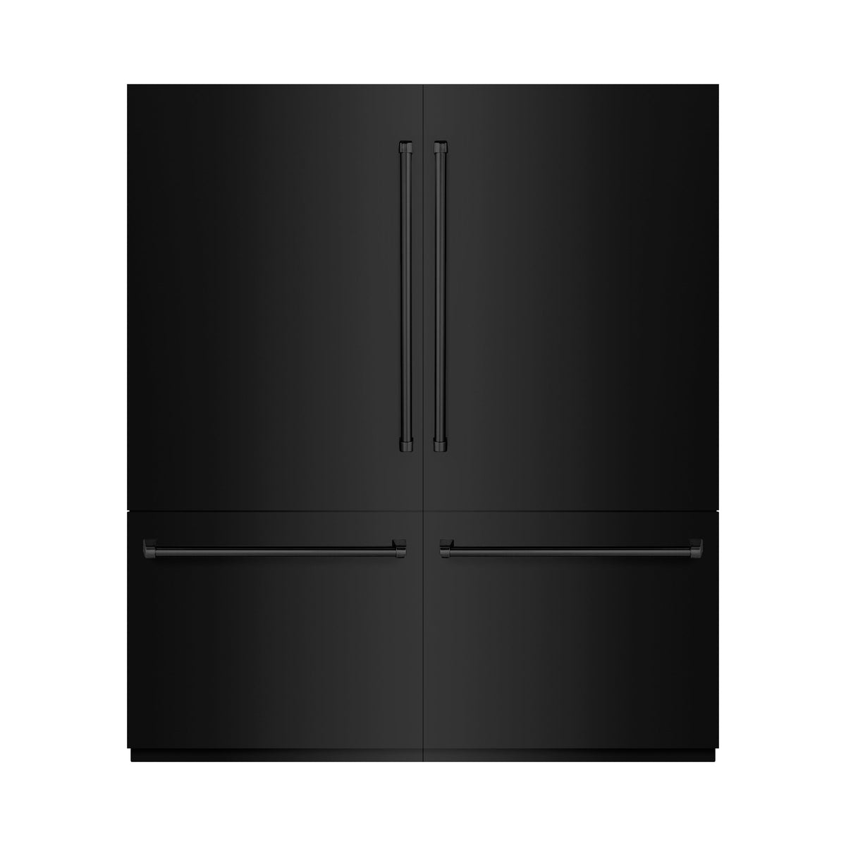 ZLINE 72 in. 39.6 cu. ft. French Door Built-In Bottom Freezer Refrigerator with Water Dispensers and Ice Makers in Black Stainless Steel (RBIT-BS-72)