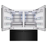 ZLINE 72 in. 39.6 cu. ft. French Door Built-In Bottom Freezer Refrigerator with Water Dispensers and Ice Makers in Black Stainless Steel (RBIT-BS-72)