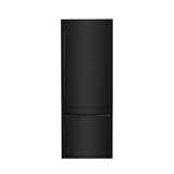 ZLINE 30" 16.1 cu. ft. Built-In 2-Door Bottom Freezer Refrigerator with Internal Water and Ice Dispenser in Black Stainless Steel (RBIV-BS-30)