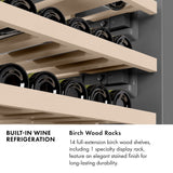 ZLINE Autograph Edition 18 in. 9.0 cu. ft. Triple Zone 68 Bottle Panel Ready Right Hinge Column Wine Cooler with Polished Gold Accents (RBCWVRZ-18-G)