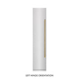 ZLINE Autograph Edition 18 in. 8.6 cu. ft. Left Hinge Column Freezer in Satin Stainless Steel with Graphite Gray Interior and Champagne Bronze Accents (RCFVLZ-SN-18-CB)