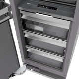 ZLINE Autograph Edition 18 in. 8.6 cu. ft. Left Hinge Column Freezer in White Matte with Graphite Gray Interior and Champagne Bronze Accents (RCFVLZ-WM-18-CB)