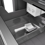 ZLINE Autograph Edition 18 in. 8.6 cu. ft. Left Hinge Column Freezer in White Matte with Graphite Gray Interior and Champagne Bronze Accents (RCFVLZ-WM-18-CB)