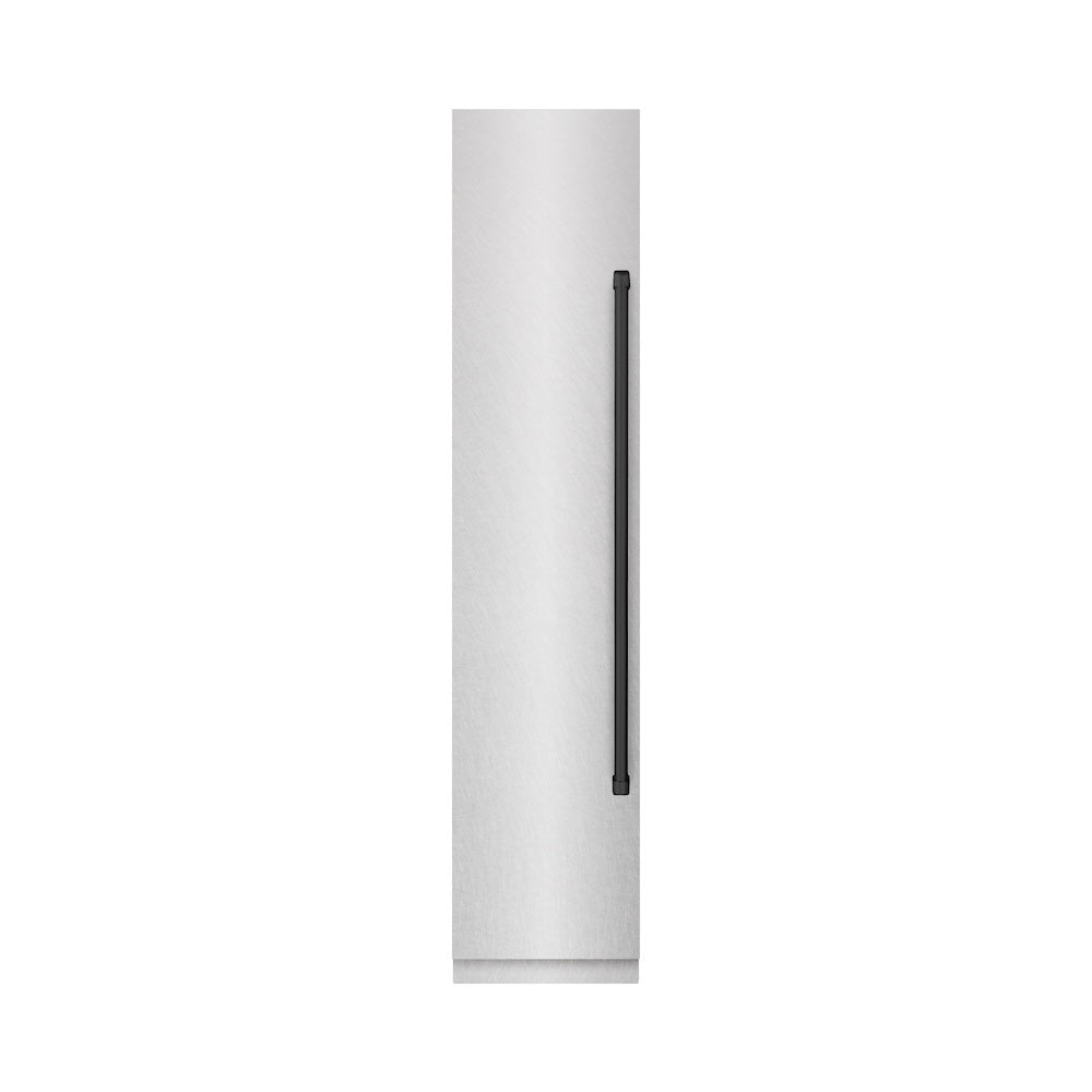 ZLINE Autograph Edition 18 in. 8.6 cu. ft. Left Hinge Column Freezer in White Matte with Graphite Gray Interior and Champagne Bronze Accents (RCFVLZ-WM-18-CB)