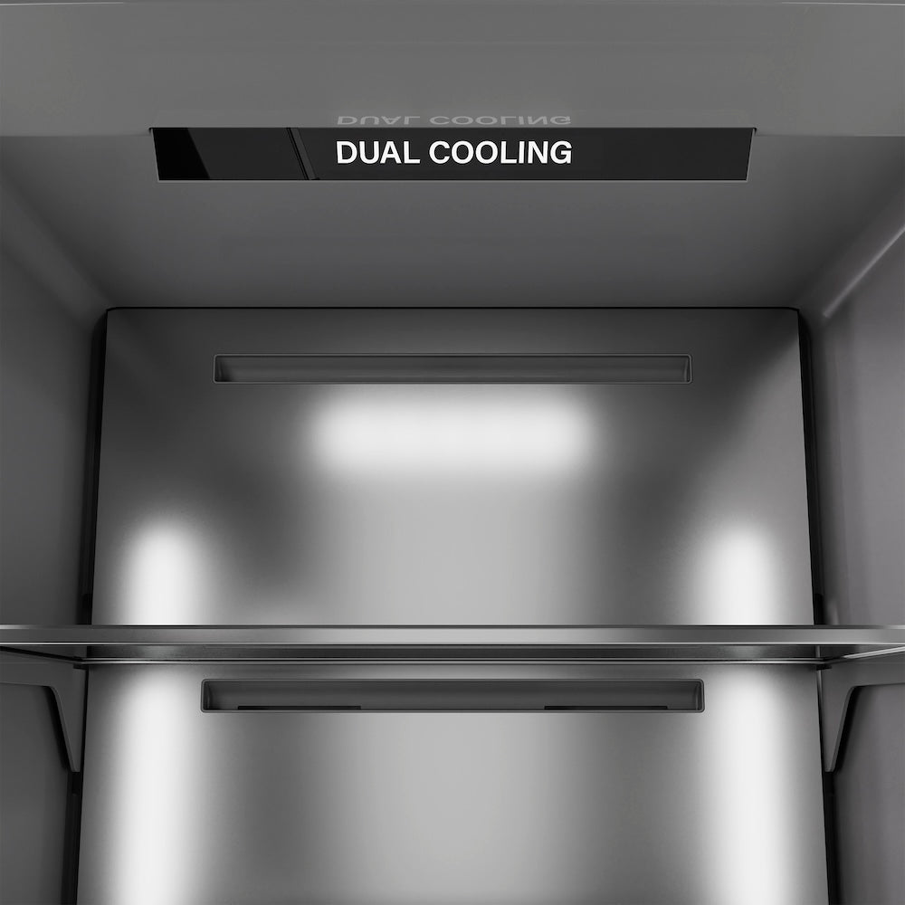 ZLINE Autograph Edition 30 in. 16.7 cu. ft. Column Refrigerator in Satin Stainless Steel with Graphite Gray Interior and Champagne Bronze Accents (RCRVZ-SN-30-CB)