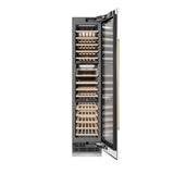 ZLINE Autograph Edition 18 in. 9.0 cu. ft. Triple Zone 68 Bottle Right Hinge Column Wine Cooler in Satin Stainless Steel with Polished Gold Accents (RCWVRZ-SN-18-G)