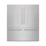 ZLINE 72 in. 39.6 cu. ft. French Door Built-In Bottom Freezer Refrigerator with Water Dispensers and Ice Makers in Satin Stainless Steel with Graphite Gray Interior (GRBIT-SN-72)