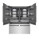 ZLINE Autograph Edition 60 in. 32.2 cu. ft. French Door Built-In Bottom Freezer Refrigerator with Water Dispenser and Ice Maker in Satin Stainless Steel with Graphite Gray Interior and Matte Black Accents (GRBIVZ-SN-60-MB)