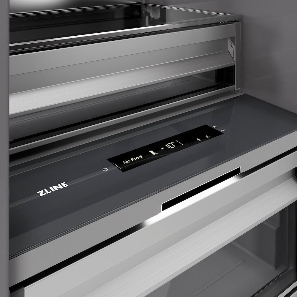 ZLINE Autograph Edition 24 in. 12.4 cu. ft. Panel Ready Column Freezer with Graphite Gray Interior and Matte Black Accents (RBCFVZ-24-MB)