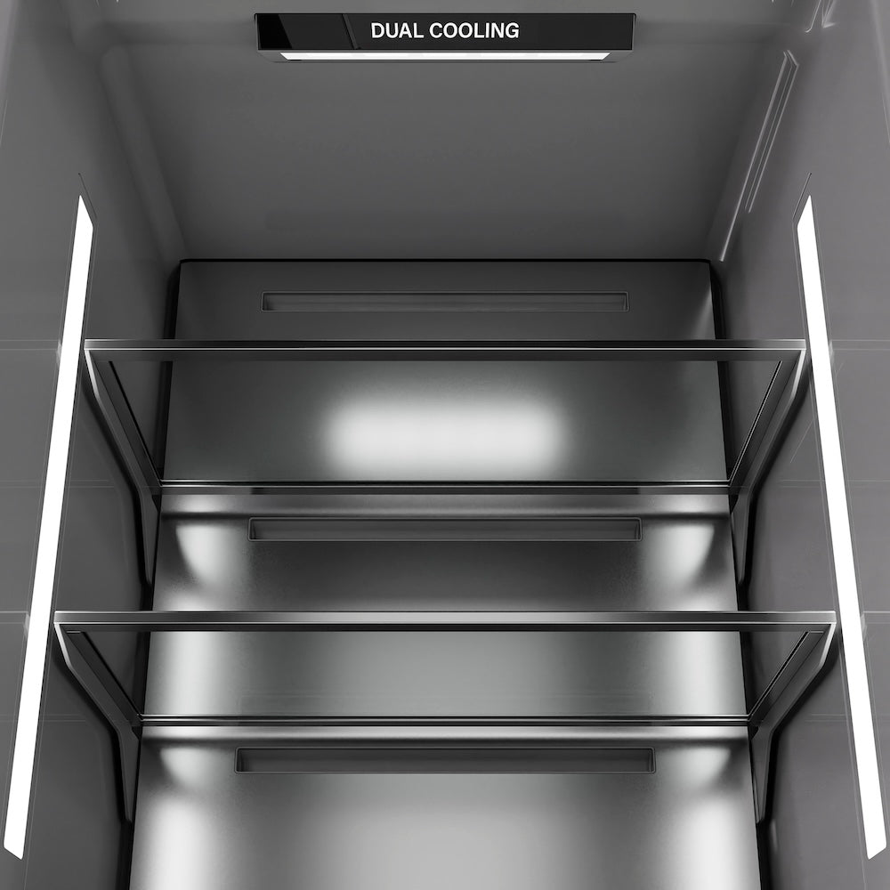 ZLINE Autograph Edition 24 in. 12.5 cu. ft. Panel Ready Column Refrigerator with Graphite Gray Interior and Matte Black Accents (RBCRVZ-24-MB)