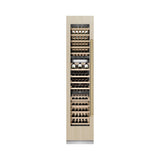ZLINE Autograph Edition 18 in. 9.0 cu. ft. Triple Zone 68 Bottle Panel Ready Left Hinge Column Wine Cooler with Champagne Bronze Accents (RBCWVLZ-18-CB)
