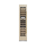 ZLINE Autograph Edition 18 in. 9.0 cu. ft. Triple Zone 68 Bottle Panel Ready Left Hinge Column Wine Cooler with Polished Gold Accents (RBCWVLZ-18-G)