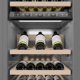 ZLINE Autograph Edition 18 in. 9.0 cu. ft. Triple Zone 68 Bottle Panel Ready Left Hinge Column Wine Cooler with Matte Black Accents (RBCWVLZ-18-MB)