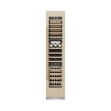 ZLINE Autograph Edition 18 in. 9.0 cu. ft. Triple Zone 68 Bottle Panel Ready Right Hinge Column Wine Cooler with Champagne Bronze Accents (RBCWVRZ-18-CB)