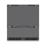 ZLINE 72 in. 39.6 cu. ft. Panel Ready French Door Built-In Bottom Freezer Refrigerator with Water Dispensers and Ice Makers with Graphite Gray Interior (GRBIT-72)