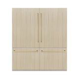 ZLINE Autograph Edition 72 in. 39.6 cu. ft. Panel Ready French Door Built-In Bottom Freezer Refrigerator with Water Dispensers and Ice Makers with Graphite Gray Interior and Champagne Bronze Accents (GRBITZ-72-CB)