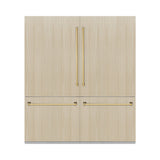 ZLINE Autograph Edition 72 in. 39.6 cu. ft. Panel Ready French Door Built-In Bottom Freezer Refrigerator with Water Dispensers and Ice Makers with Graphite Gray Interior and Polished Gold Accents (GRBITZ-72-G)