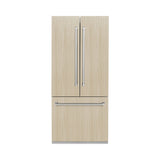 ZLINE 36 in. 19.6 cu. ft. Panel Ready French Door Built-In Bottom Freezer Refrigerator with Water Dispenser and Ice Maker with Graphite Gray Interior (GRBIV-36)