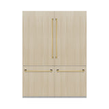 ZLINE Autograph Edition 60 in. 32.2 cu. ft. Panel Ready French Door Built-In Bottom Freezer Refrigerator with Water Dispenser and Ice Maker with Graphite Gray Interior and Polished Gold Accents (GRBIVZ-60-G)