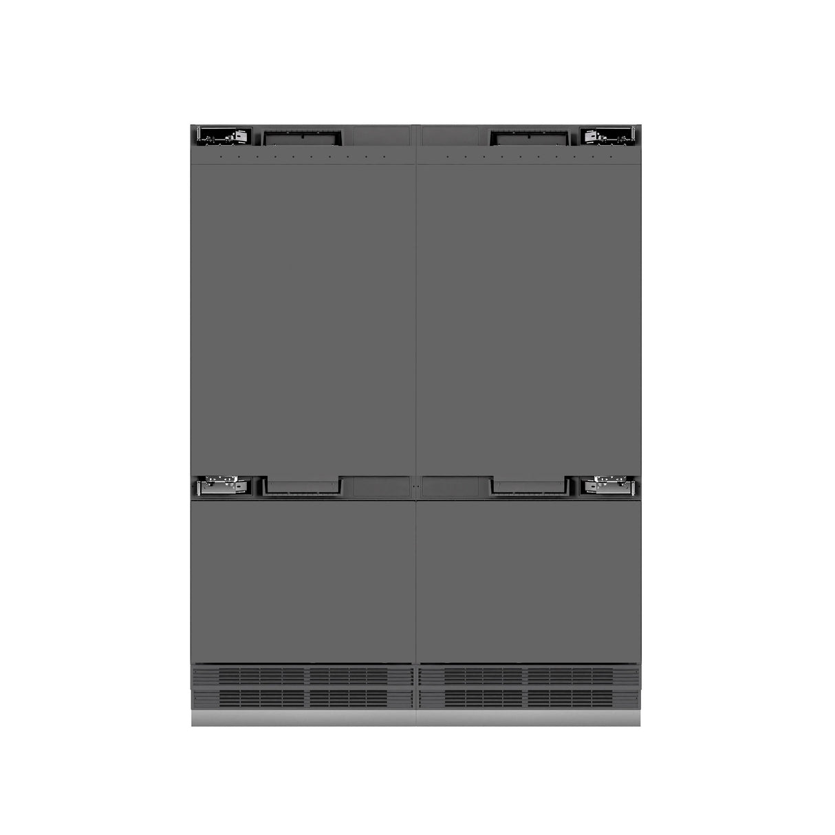 ZLINE Autograph Edition 60 in. 32.2 cu. ft. Panel Ready French Door Built-In Bottom Freezer Refrigerator with Water Dispenser and Ice Maker with Graphite Gray Interior and Matte Black Accents (GRBIVZ-60-MB)
