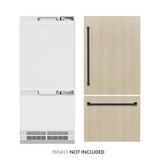 ZLINE Autograph Edition 36 in. 19.8 cu. ft. Panel Ready Built-In Bottom Freezer Refrigerator with Water Dispenser and Ice Maker with Matte Black Accents (RBITZ-36-MB)