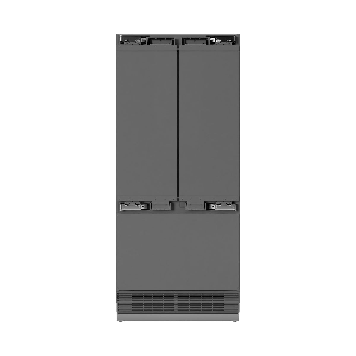 ZLINE Autograph Edition 36 in. 19.6 cu. ft. Panel Ready French Door Built-In Bottom Freezer Refrigerator with Water Dispenser and Ice Maker with Stainless Steel Interior and Champagne Bronze Accents (SRBIVZ-36-CB)