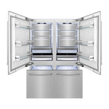 ZLINE 60 in. 32.2 cu. ft. French Door Built-In Bottom Freezer Refrigerator with Water Dispensers and Ice Makers in Satin Stainless Steel (RBIV-SN-60)