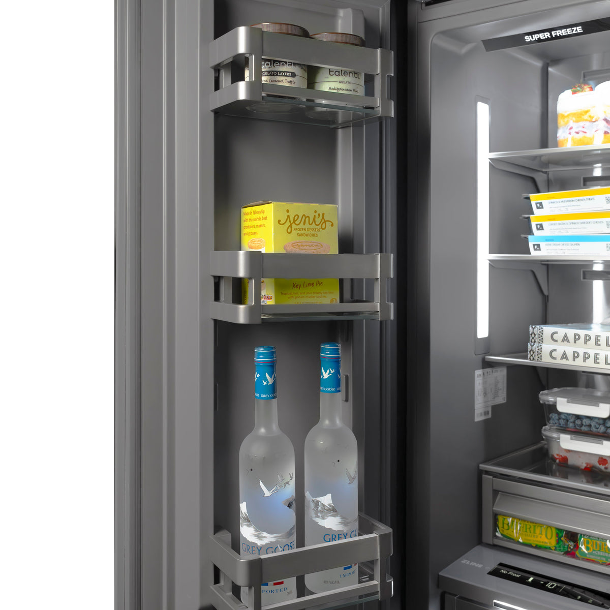 ZLINE 18 in. 8.6 cu. ft. Left Hinge Column Freezer in Stainless Steel with Graphite Gray Interior (RCFVL-304-18)