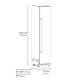 ZLINE Autograph Edition 18 in. 8.6 cu. ft. Right Hinge Column Freezer in Stainless Steel with Graphite Gray Interior and Champagne Bronze Accents (RCFVRZ-30418-CB)