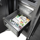 ZLINE Autograph Edition 24 in. 12.4 cu. ft. Column Freezer in Stainless Steel with Graphite Gray Interior and Polished Gold Accents (RCFVZ-304-24-G)