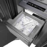 ZLINE Autograph Edition 24 in. 12.4 cu. ft. Column Freezer in Stainless Steel with Graphite Gray Interior and Polished Gold Accents (RCFVZ-304-24-G)
