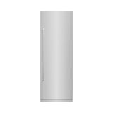 ZLINE 30 in. 16.7 cu. ft. Column Refrigerator in Stainless Steel with Graphite Gray Interior (RCRV-304-30)