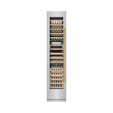 ZLINE Autograph Edition 18 in. 9.0 cu. ft. Triple Zone 68 Bottle Left Hinge Column Wine Cooler in Stainless Steel with Champagne Bronze Accents (RCWVLZ-30418-CB)
