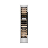 ZLINE Autograph Edition 18 in. 9.0 cu. ft. Triple Zone 68 Bottle Left Hinge Column Wine Cooler in Stainless Steel with Matte Black Accents (RCWVLZ-30418-MB)