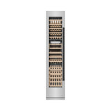 ZLINE Autograph Edition 18 in. 9.0 cu. ft. Triple Zone 68 Bottle Left Hinge Column Wine Cooler in Stainless Steel with Matte Black Accents (RCWVLZ-30418-MB)