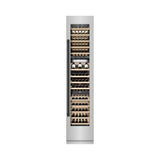 ZLINE Autograph Edition 18 in. 9.0 cu. ft. Triple Zone 68 Bottle Right Hinge Column Wine Cooler in Stainless Steel with Matte Black Accents (RCWVRZ-304-18-MB)