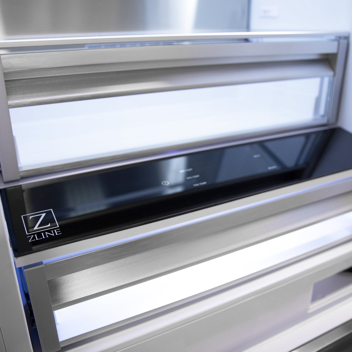 ZLINE Autograph Edition 60 in. 32.2 cu. ft. French Door Built-In Bottom Freezer Refrigerator with Water Dispenser and Ice Maker in Stainless Steel with Matte Black Accents (RBIVZ-304-60-MB)