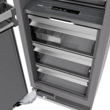 ZLINE 18 in. 8.6 cu. ft. Left Hinge Column Freezer in White Matte with Graphite Gray Interior (RCFVL-WM-18)
