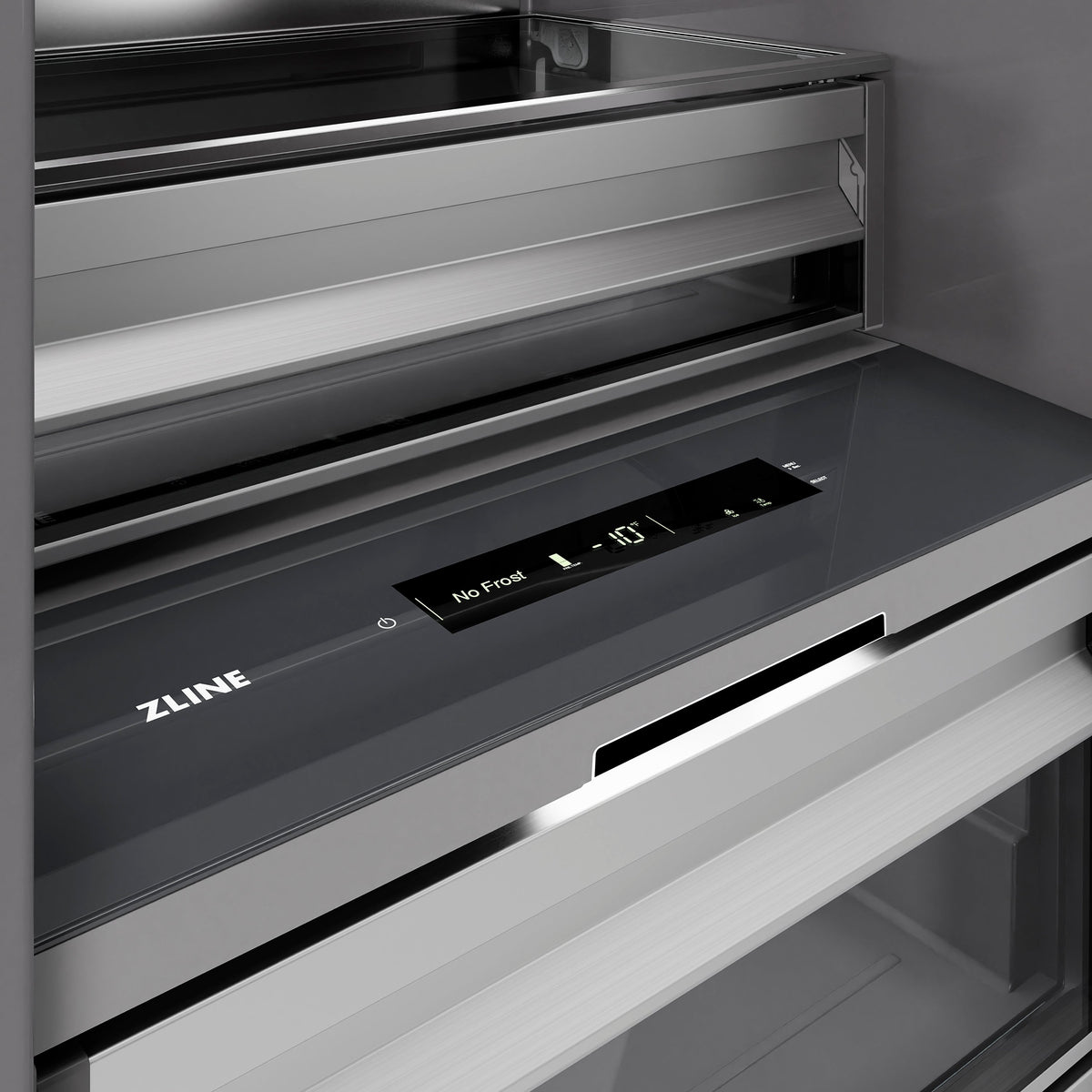ZLINE 18 in. 8.6 cu. ft. Left Hinge Column Freezer in White Matte with Graphite Gray Interior (RCFVL-WM-18)