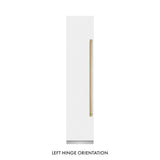 ZLINE Autograph Edition 18 in. 8.6 cu. ft. Left Hinge Column Freezer in White Matte with Graphite Gray Interior and Polished Gold Accents (RCFVLZ-WM-18-G)