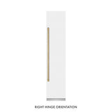 ZLINE Autograph Edition 18 in. 8.6 cu. ft. Right Hinge Column Freezer in White Matte with Graphite Gray Interior and Champagne Bronze Accents (RCFVRZ-WM-18-CB)