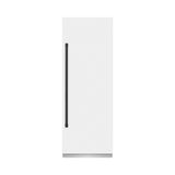 ZLINE Autograph Edition 30 in. 16.7 cu. ft. Column Refrigerator in White Matte with Graphite Gray Interior and Matte Black Accents (RCRVZ-WM-30-MB)