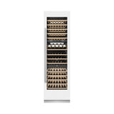 ZLINE 24 in. 12.4 cu. ft. Triple Zone 100 Bottle Column Wine Cooler in White Matte (RCWV-WM-24)